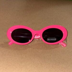 Fashion Nova Hot Pink Oval Sunglasses